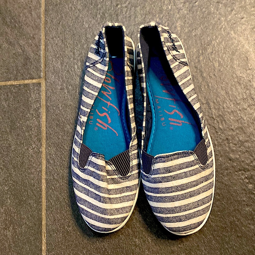 Blowfish Navy and white womens slip on shoes - Picture 2 of 6